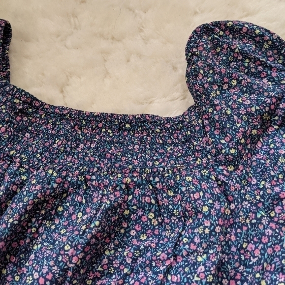 h&m floral ditsy smocked peasant blouse xs 2 - Picture 5 of 8